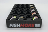 Side view of FishMore T3 Pro Tackle Box fitting Rapala Rippin' Rap size RPR04 lures in Plano 3600 size