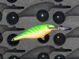 Detailed view of FishMore T3 Pro Tackle Box fitting Rapala Shad Rap size SR07 lures in Plano 3700 size